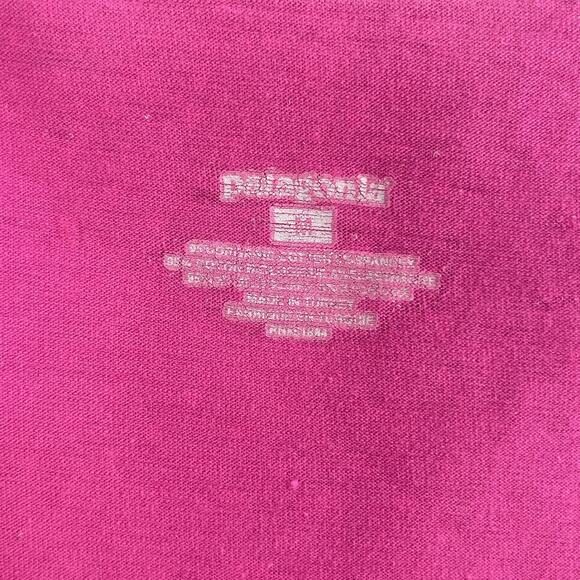 Patagonia Dress Womens Medium Organic Cotton Magenta Pink V-Neck Empire Waist - Picture 4 of 12